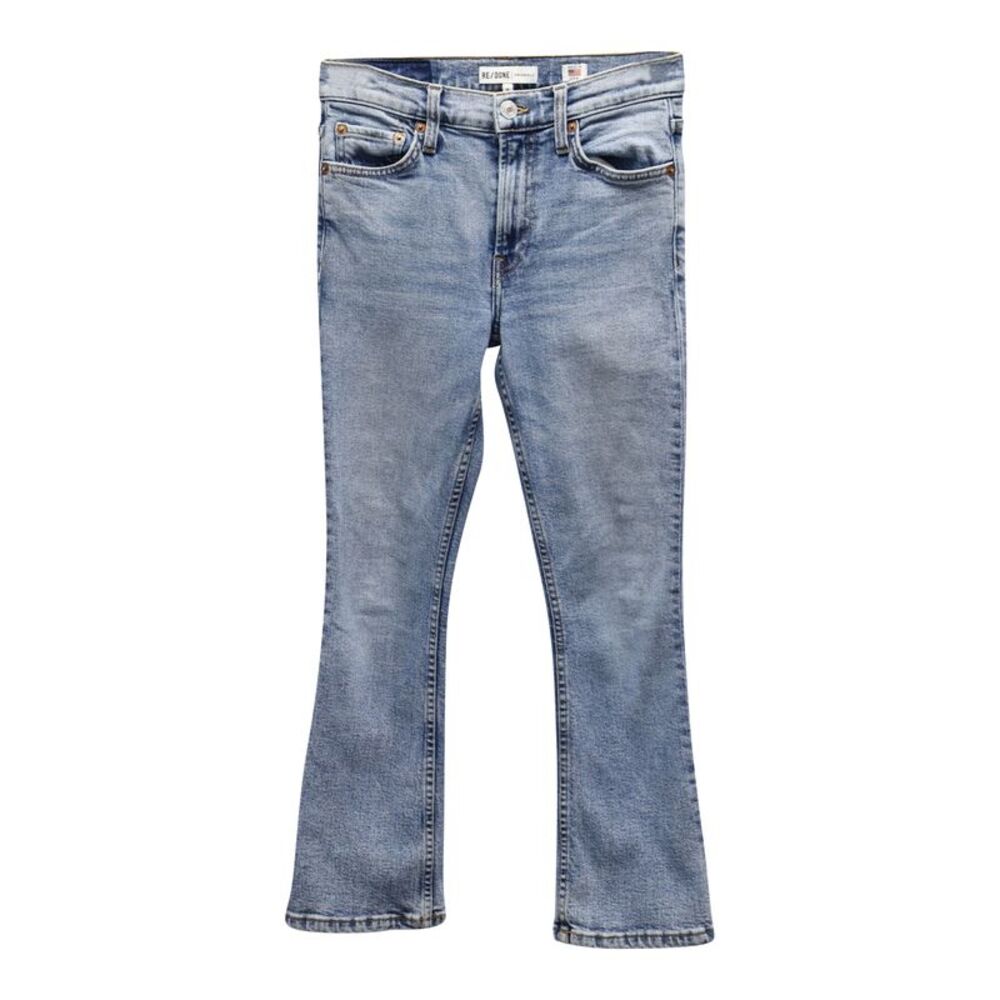 RE/DONE Straight Leg Jeans in Light Blue Cotton